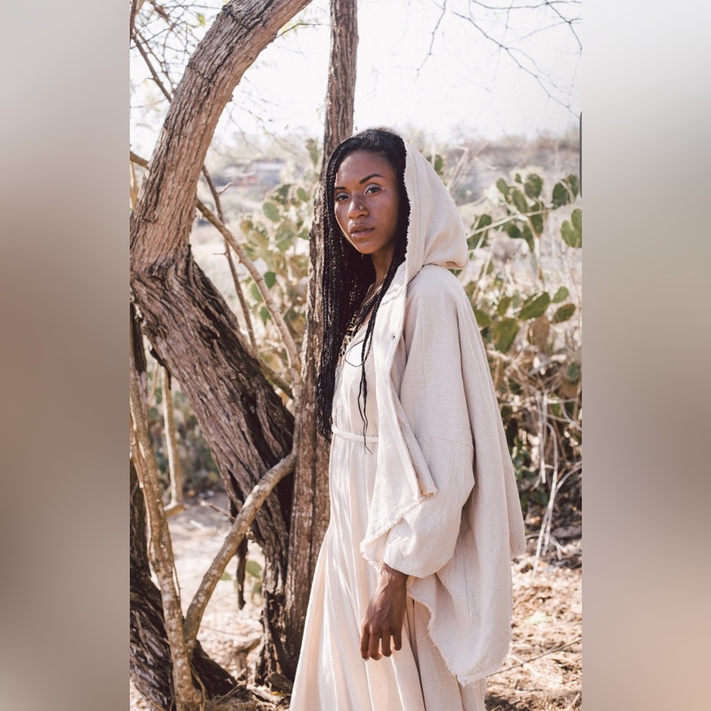 AYA Sacred Wear - Asymmetric Hoodie Coat Jacket - Cotton